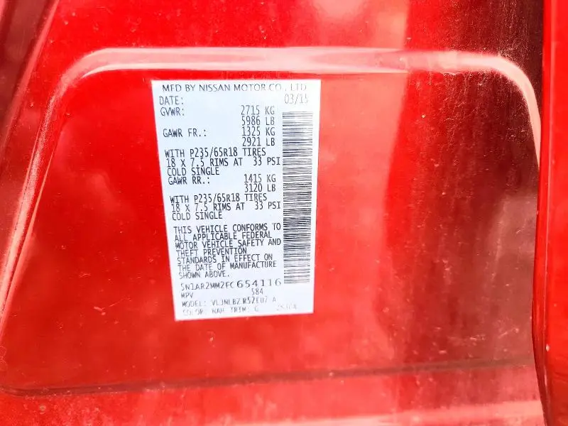 2015 NISSAN PATHFINDER S  