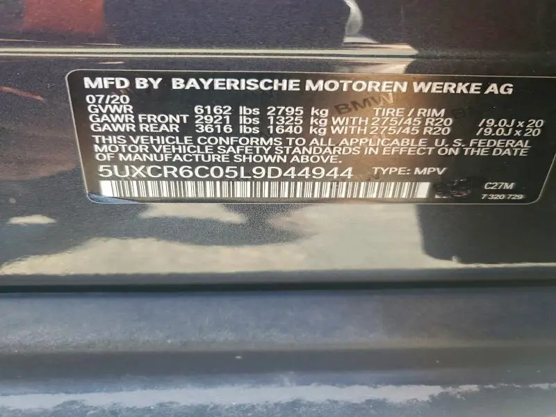 2020 BMW X5 XDRIVE40I  