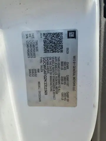 2019 CHEVROLET EXPRESS G2500   