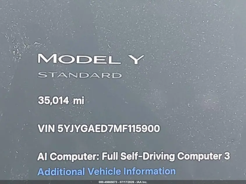 2021 TESLA MODEL Y PERFORMANCE DUAL MOTOR ALL-WHEEL DRIVE/STANDARD RANGE REAR-WHEEL DRIVE