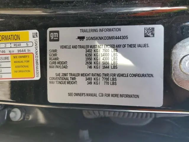 2021 CHEVROLET TAHOE K1500 LT  