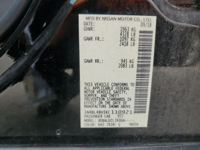 2019 NISSAN ALTIMA S  