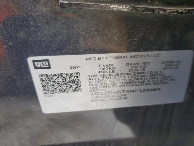 2022 CHEVROLET MALIBU LT  