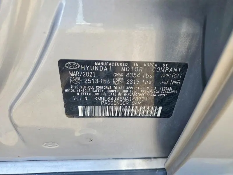 2021 HYUNDAI SONATA SEL  