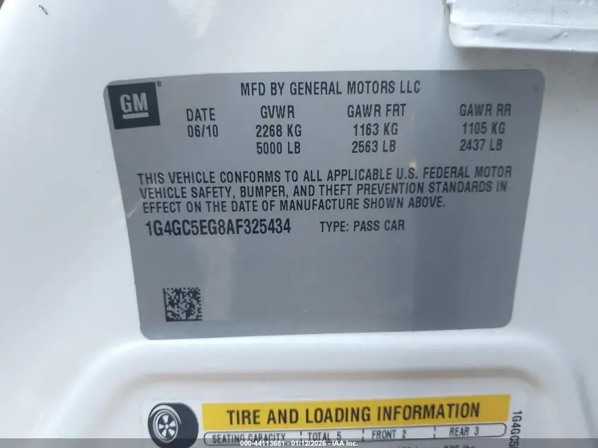 2010 BUICK LACROSSE CXL