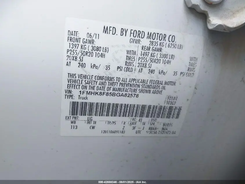 2011 FORD EXPLORER LIMITED