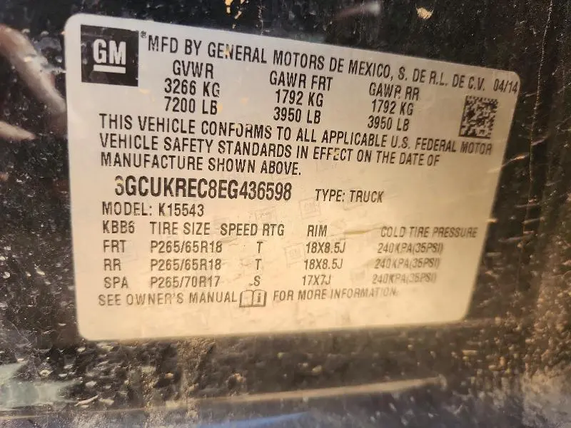 2014 CHEVROLET SILVERADO K1500 LT  