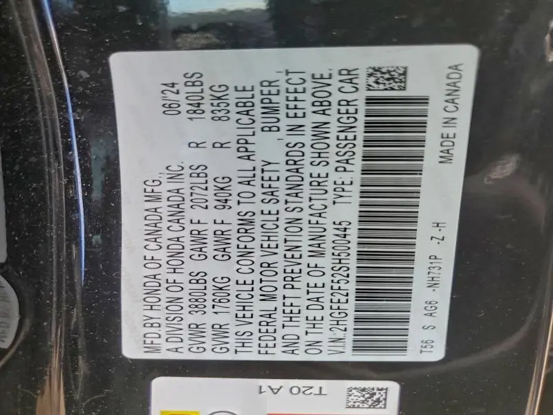 2025 HONDA CIVIC SPORT  