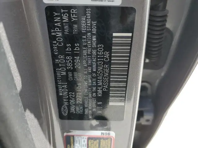 2022 HYUNDAI ELANTRA SEL  