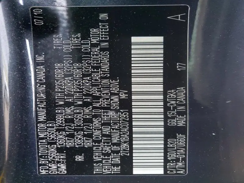 2010 LEXUS RX 350 BASE  