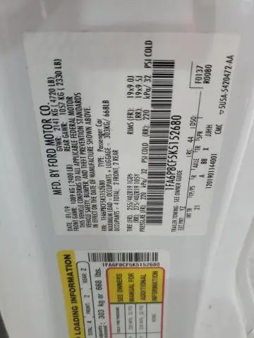 2019 FORD MUSTANG GT  