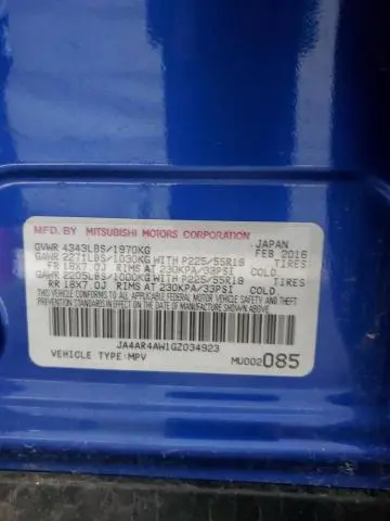 2016 MITSUBISHI OUTLANDER SPORT SEL  