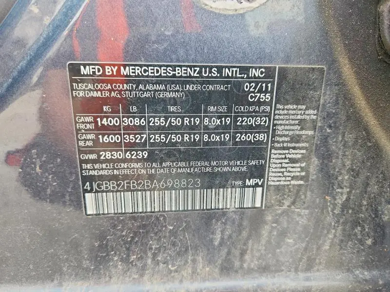 2011 MERCEDES-BENZ ML 350 BLUETEC  