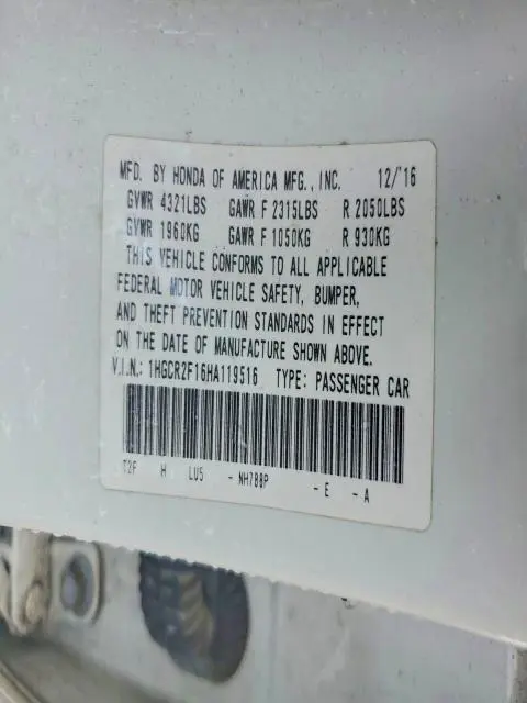 2017 HONDA ACCORD SPORT SPECIAL EDITION  