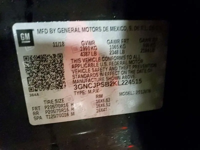 2019 CHEVROLET TRAX 1LT  