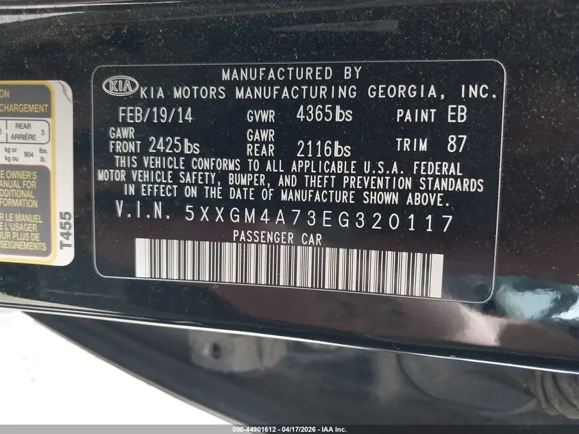 2014 KIA OPTIMA LX