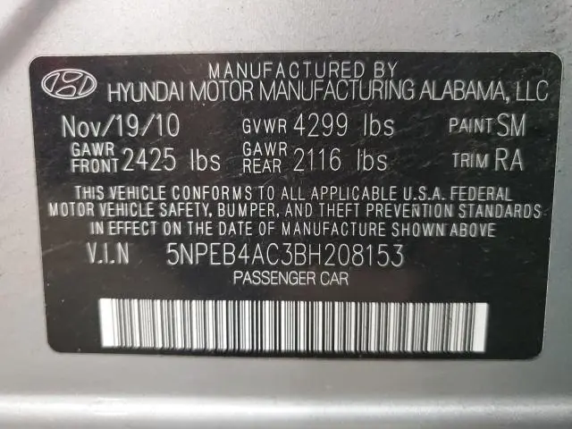 2011 HYUNDAI SONATA GLS  