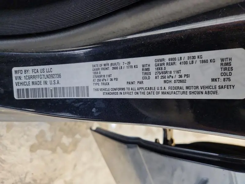2020 RAM 1500 BIG HORN/LONE STAR  