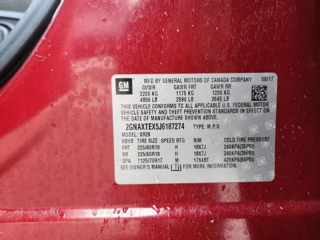 2018 CHEVROLET EQUINOX LT  