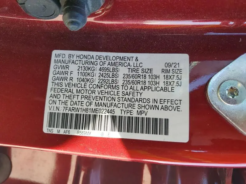2021 HONDA CR-V EXL  