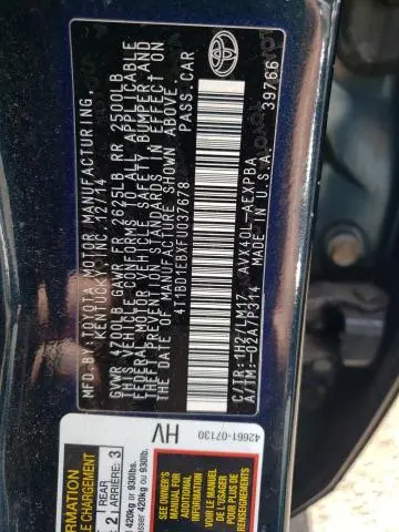 2015 TOYOTA AVALON HYBRID  