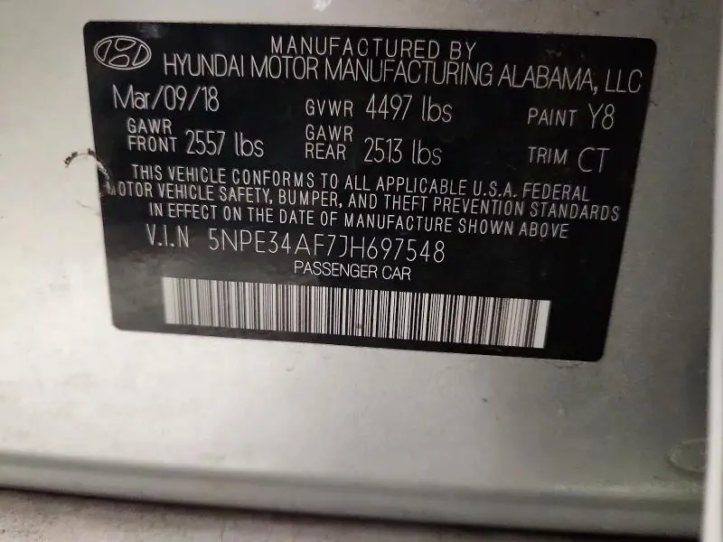 2018 HYUNDAI SONATA SPORT  