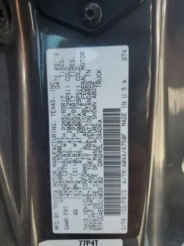 2012 TOYOTA TACOMA   