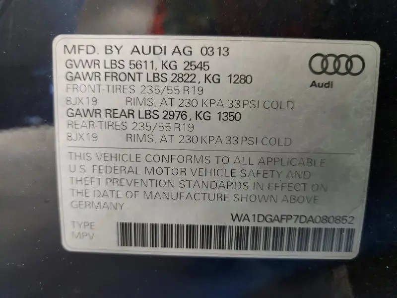 2013 AUDI Q5 PREMIUM PLUS  