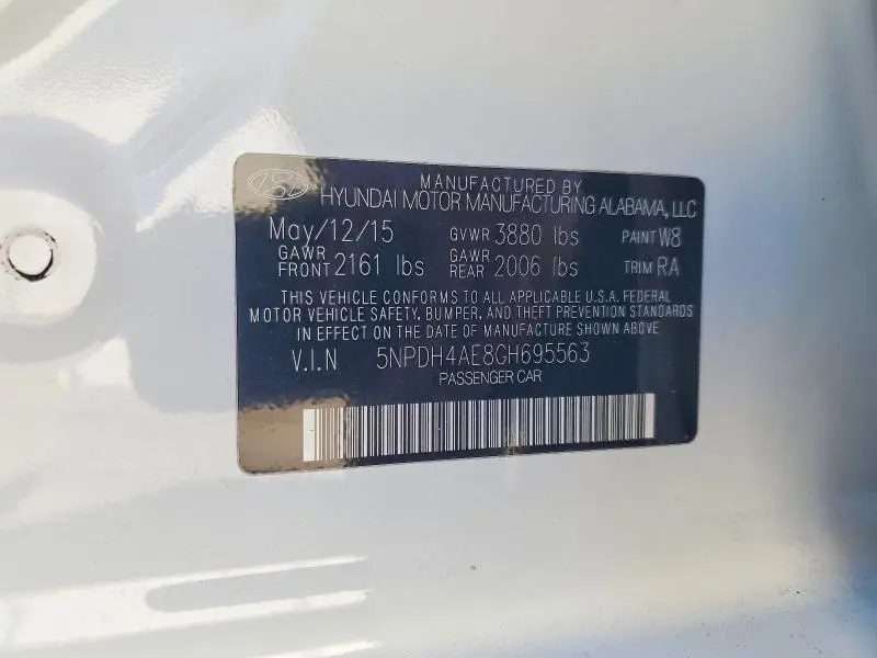 2016 HYUNDAI ELANTRA SE  