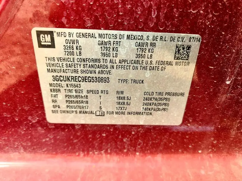 2014 CHEVROLET SILVERADO K1500 LT  