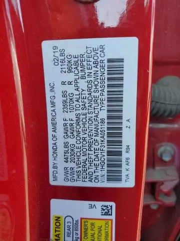 2019 HONDA ACCORD SPORT  