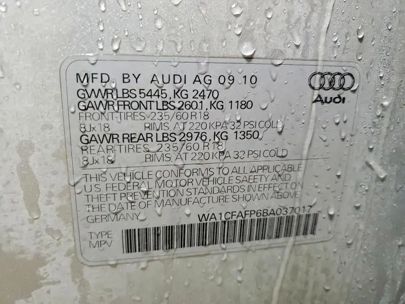 2011 AUDI Q5 PREMIUM  