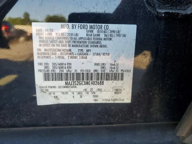2021 FORD ECOSPORT SE  