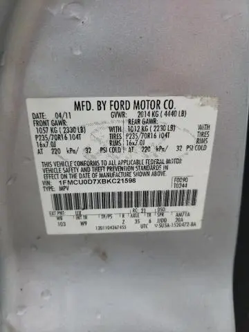 2011 FORD ESCAPE XLT  