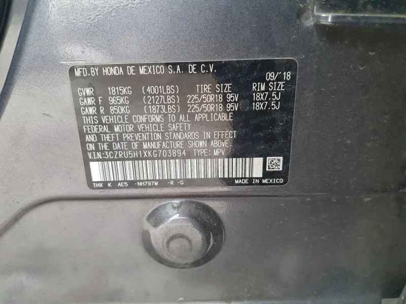 2019 HONDA HR-V SPORT  