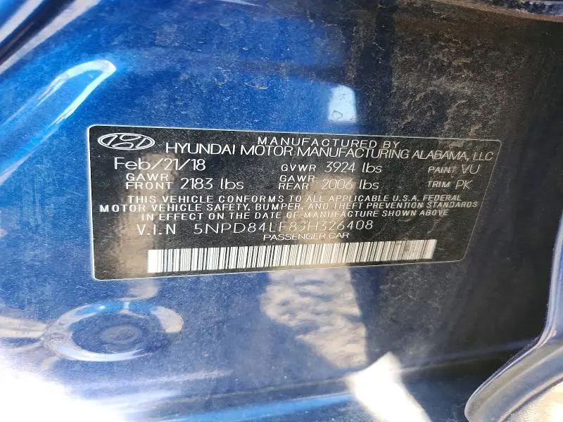 2018 HYUNDAI ELANTRA SEL  