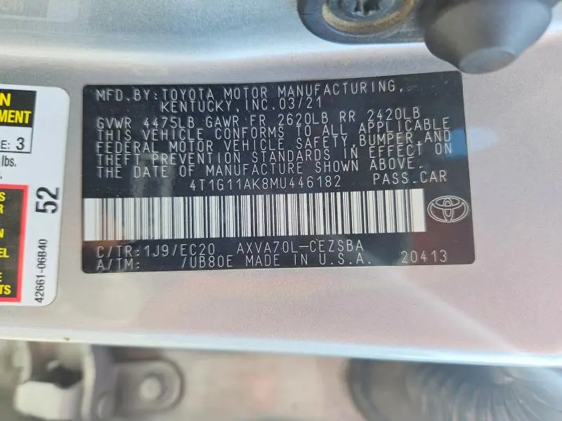 2021 TOYOTA CAMRY SE NIGHTSHADE  