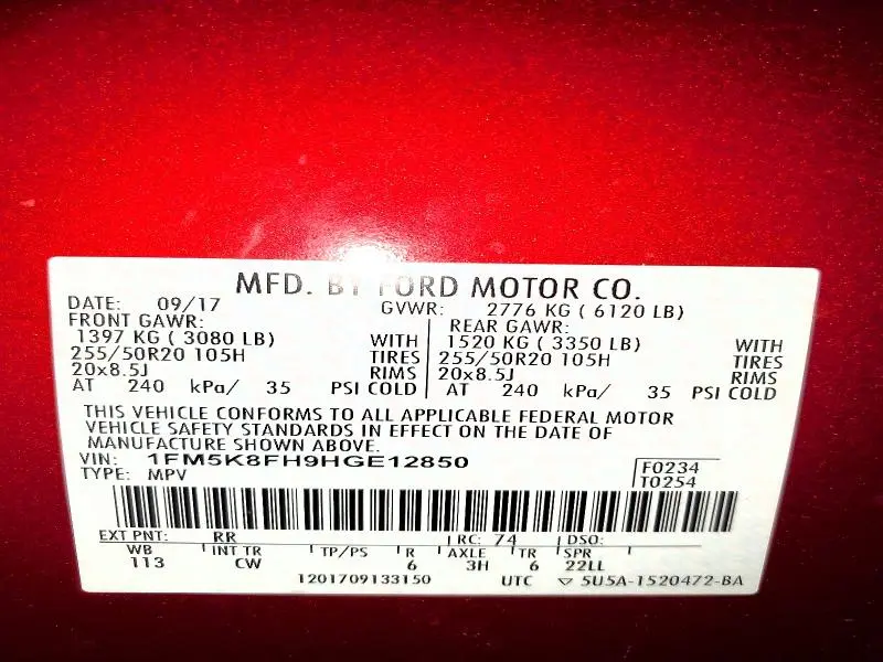 2017 FORD EXPLORER LIMITED  