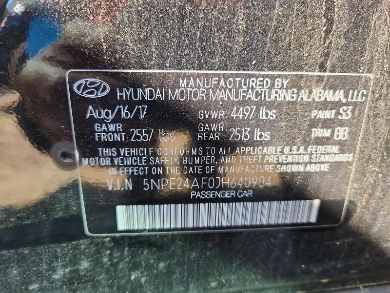 2018 HYUNDAI SONATA   