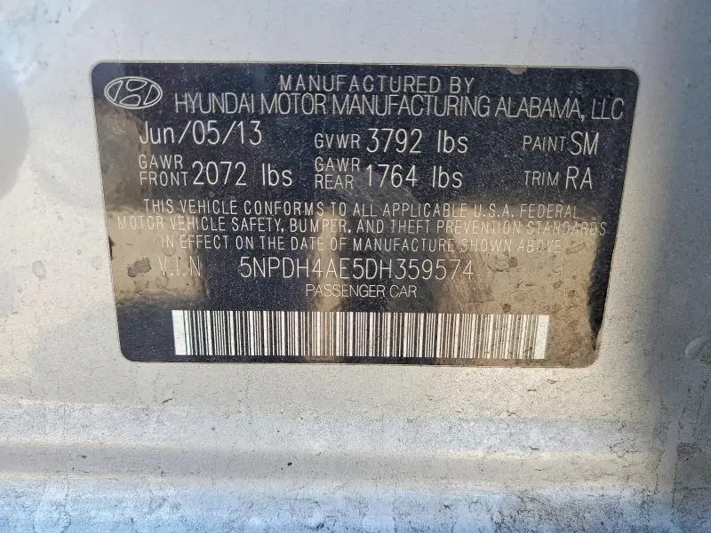 2013 HYUNDAI ELANTRA GLS  