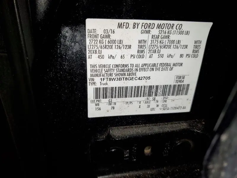 2016 FORD F350 SUPER DUTY  