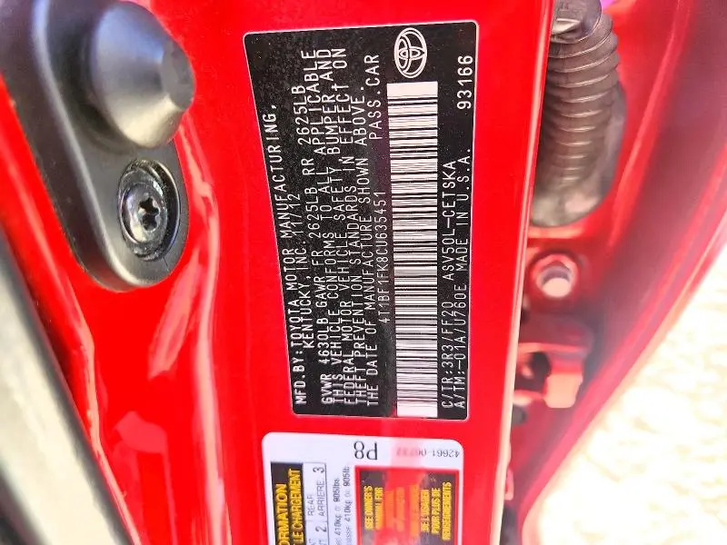 2012 TOYOTA CAMRY SE SPORT LIMITED EDITION  