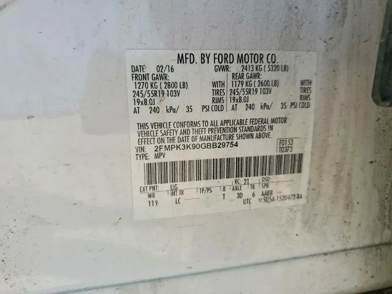 2016 FORD EDGE TITANIUM  
