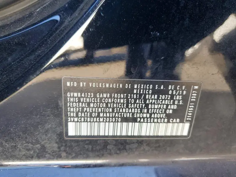 2019 VOLKSWAGEN JETTA S  