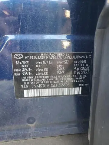 2020 HYUNDAI SANTA FE SEL  