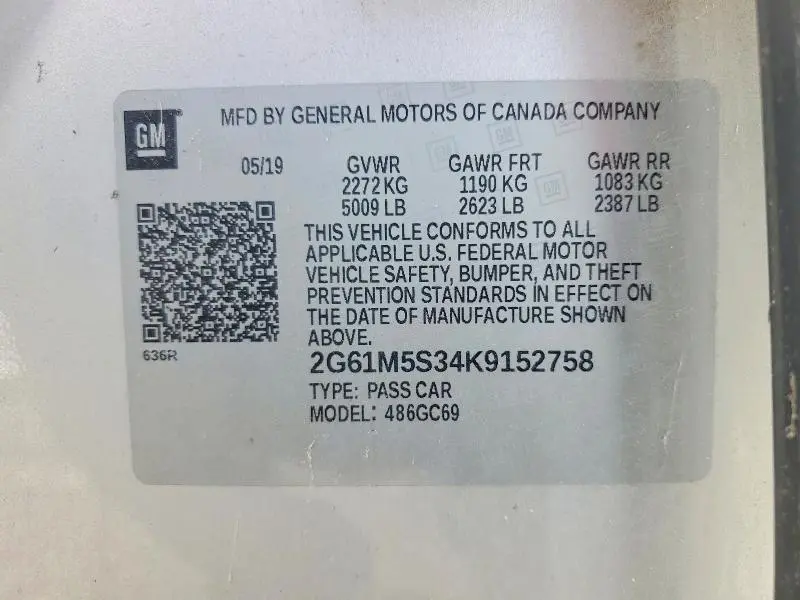 2019 CADILLAC XTS LUXURY  