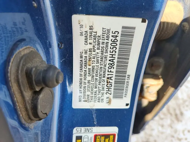 2010 HONDA CIVIC EXL  