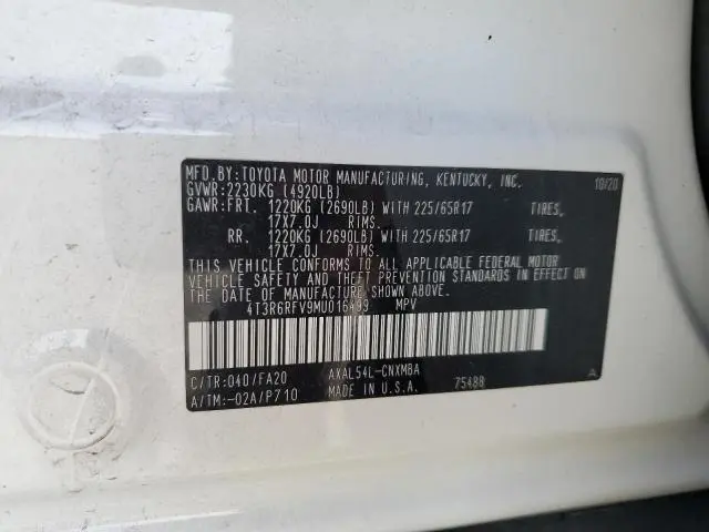 2021 TOYOTA RAV4 XLE  