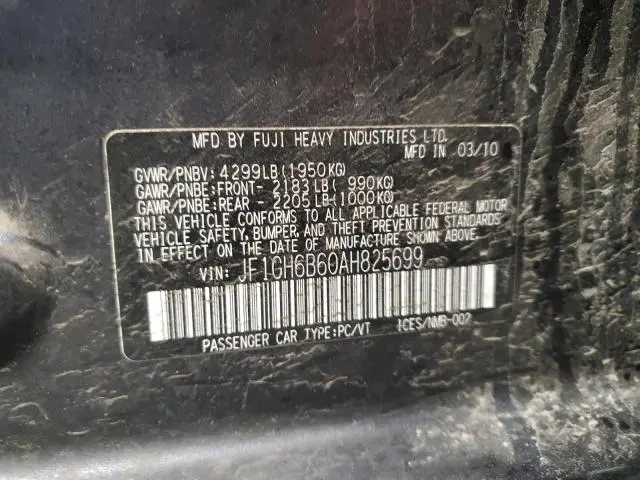 2010 SUBARU IMPREZA 2.5I PREMIUM  