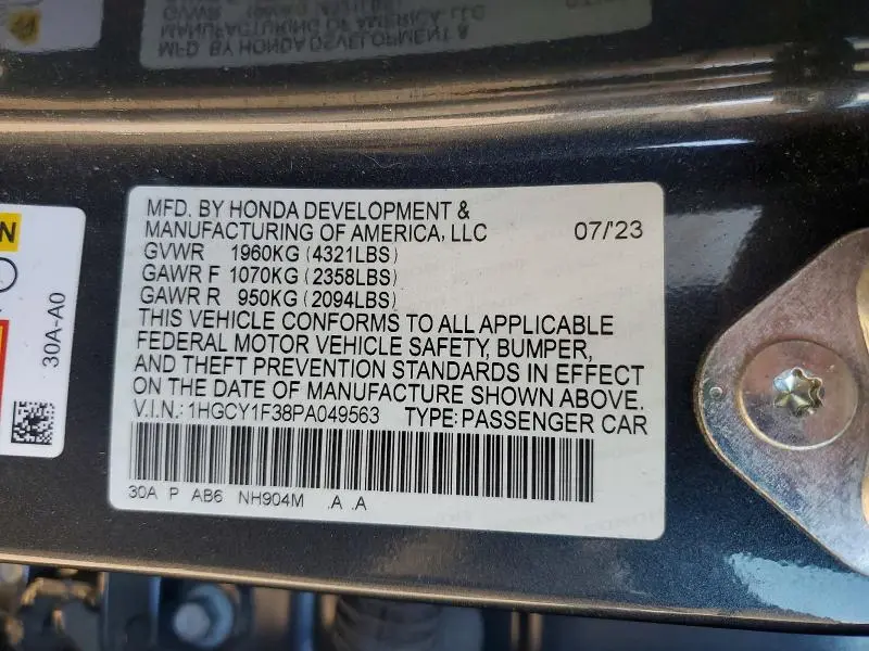 2023 HONDA ACCORD EX  